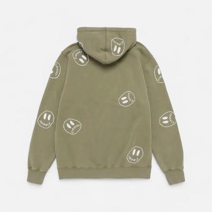 Civilist - Allover Smiler Hoodie - Olive