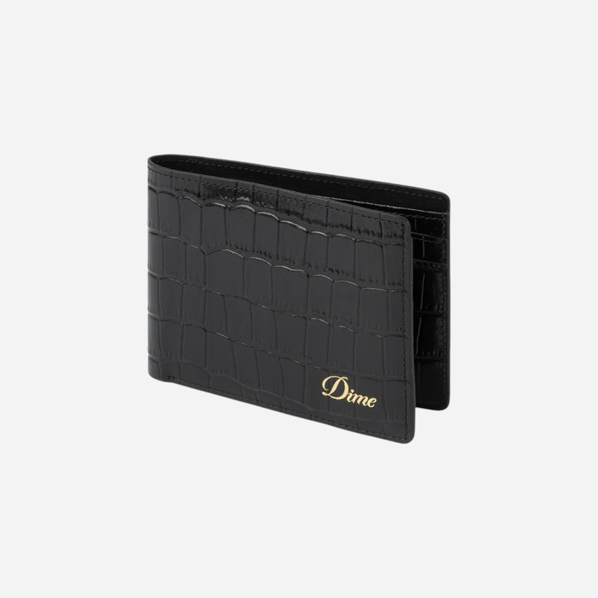 Dime - Croc Bifold Wallet - Black