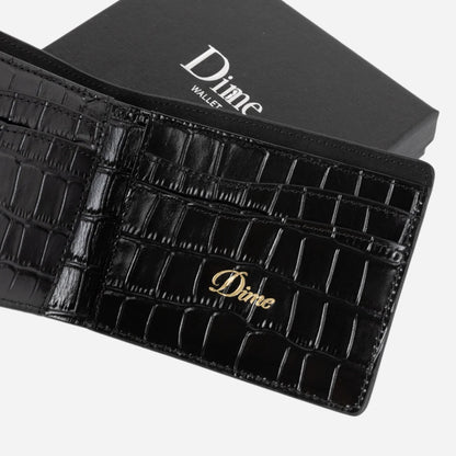 Dime - Croc Bifold Wallet - Black