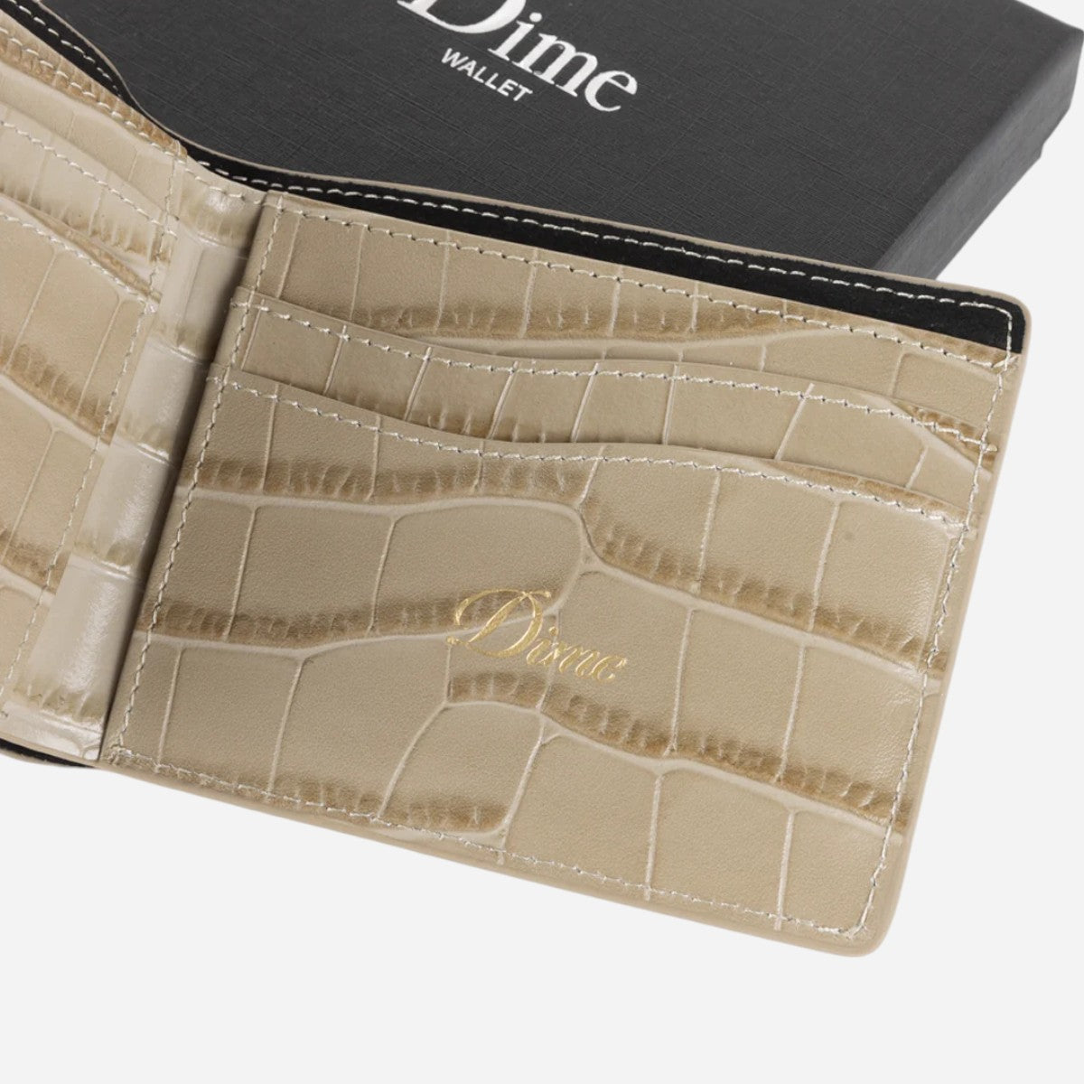 Dime - Croc Bifold Wallet - Tan