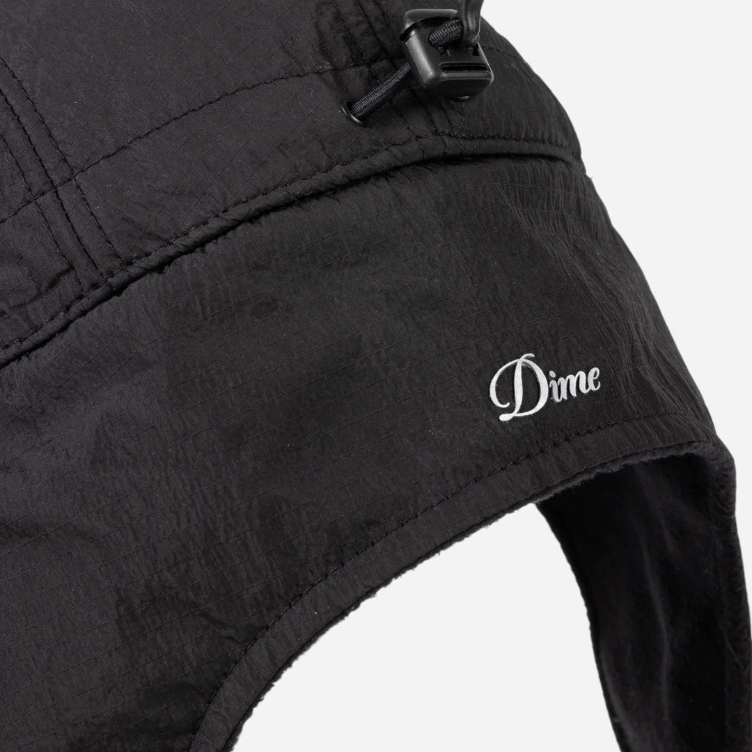 Dime - Cursive Earflap Cap - Black