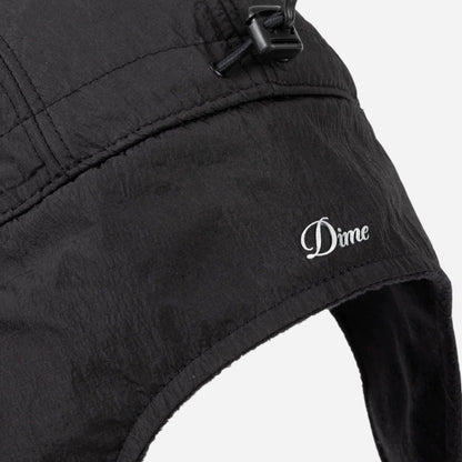 Dime - Cursive Earflap Cap - Black