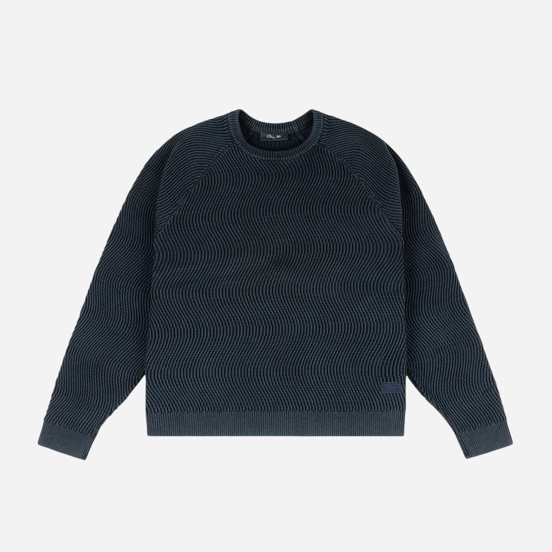 Dime - Wave Knit Sweater - Navy