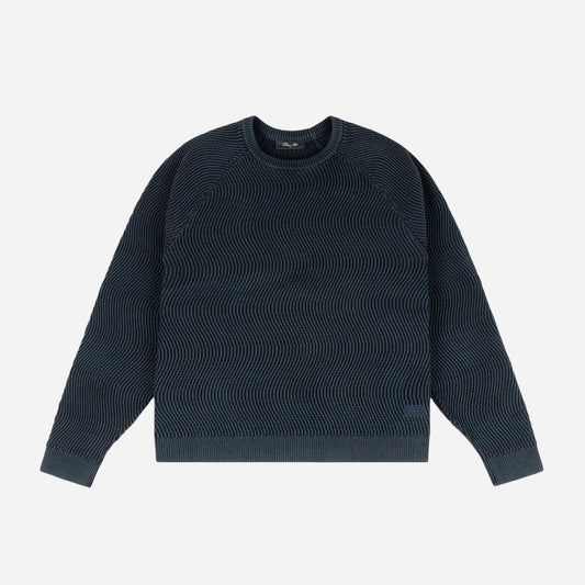 Dime - Wave Knit Sweater - Navy
