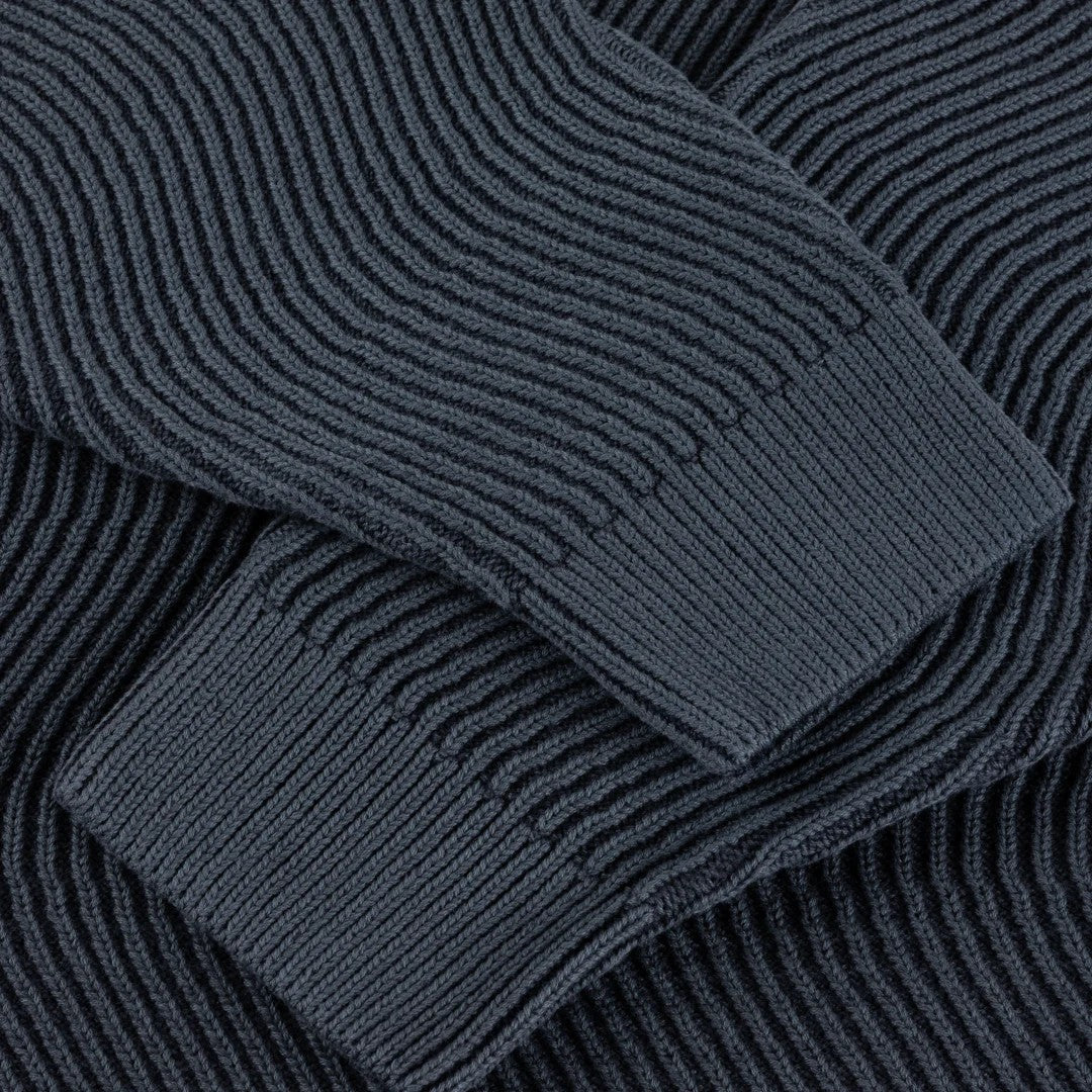 Dime - Wave Knit Sweater - Navy