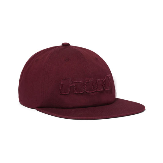 Huf - Distressed Logo 5 Panel Cap - Raisin