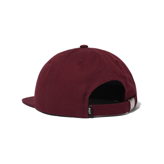 Huf - Distressed Logo 5 Panel Cap - Raisin