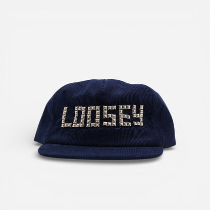 Loosey - Studded Corduroy Cap - Navy