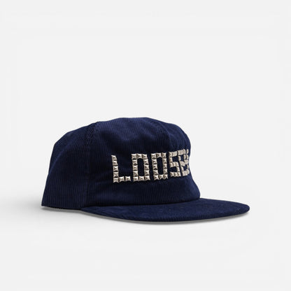 Loosey - Studded Corduroy Cap - Navy