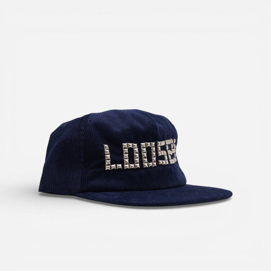 Loosey - Studded Corduroy Cap - Navy