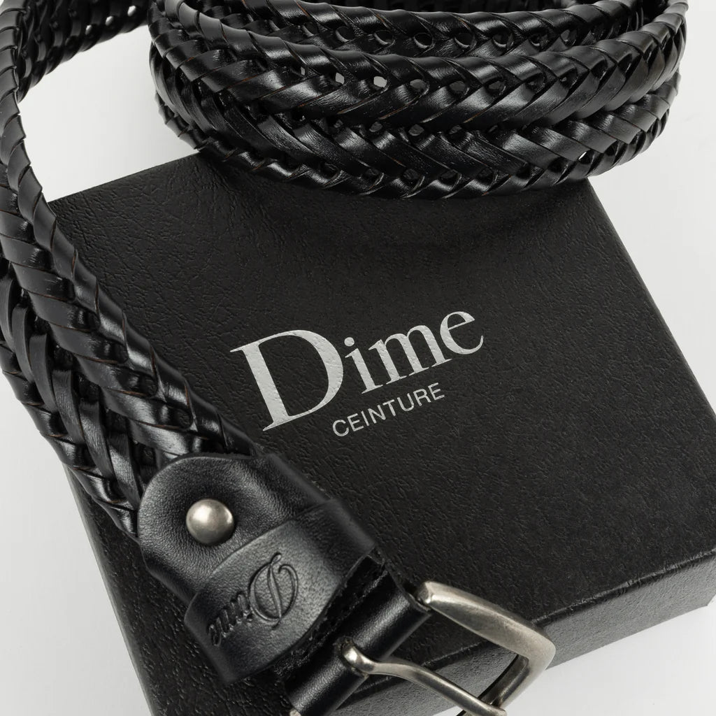Dime - Braided Leather Belt - Black