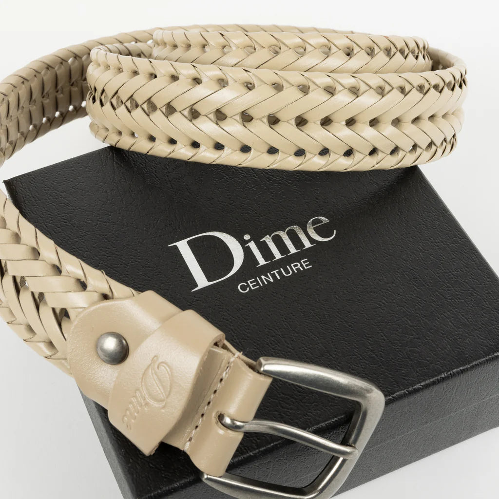 Dime - Braided Leather Belt - Tan