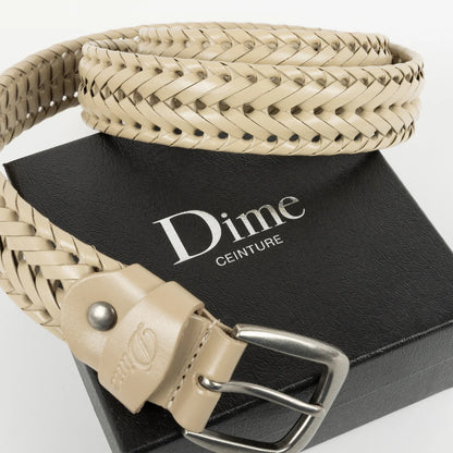 Dime - Braided Leather Belt - Tan