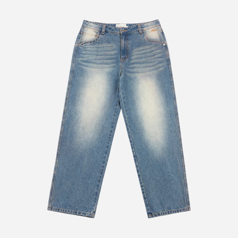 Dime - Classic Relaxed Denim Pants - Sandblasted indigo