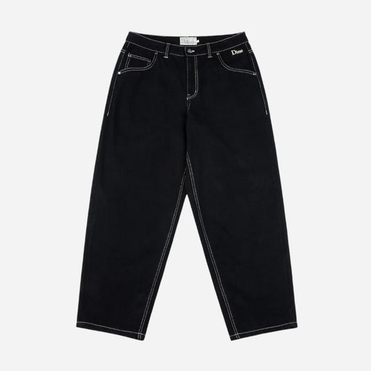 Dime - Classic Baggy Denim Pants - Black/White