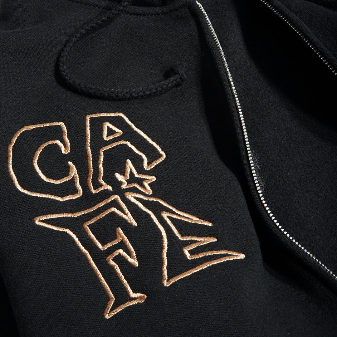 Skateboard Café - Ethan Embroidered Zip Hoodie - Black