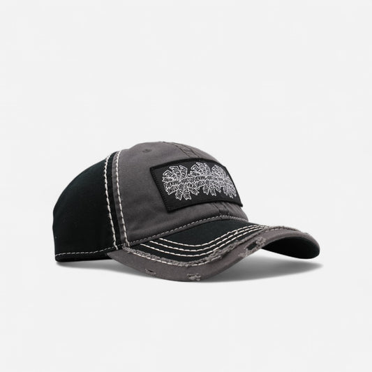 Fucking Awesome - Three Spiral Edge Stitch Six Panel Cap - Grey/Black