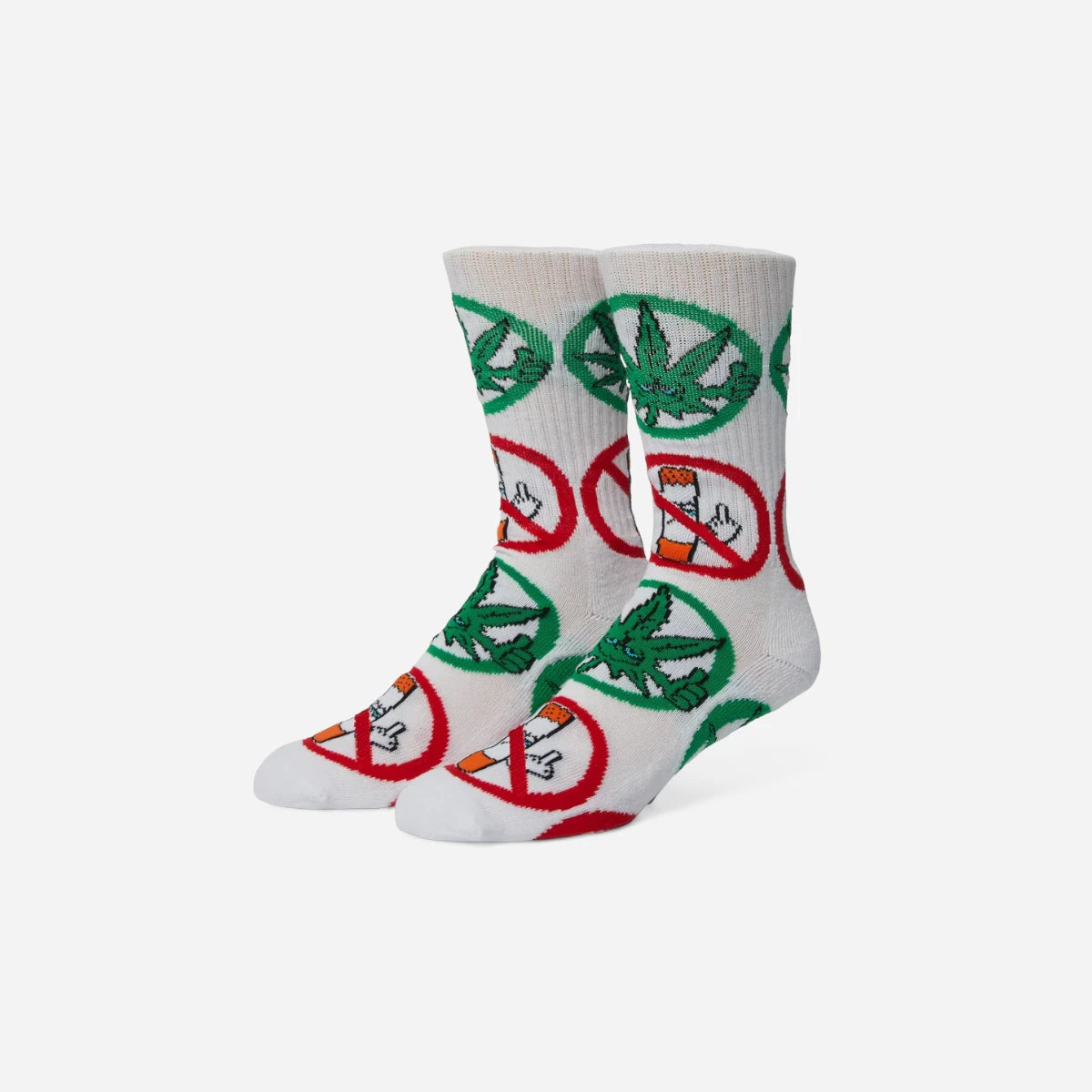 HUF - Green Buddy Approved Socks - White