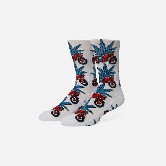 HUF - Green Buddy Nitro Socks - White
