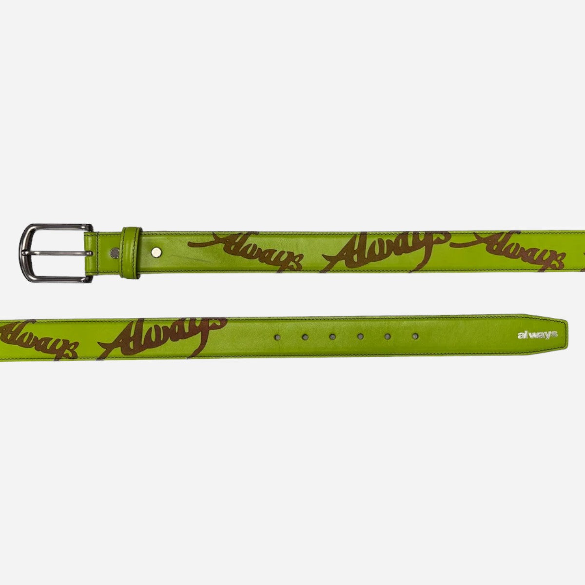 Always - Lazer Cowhide Belt - Green/Purple