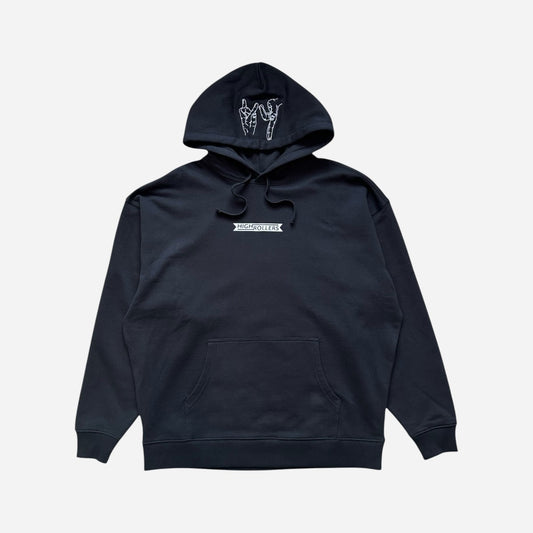 High Rollers - Gang Logo Hoodie - Black/White