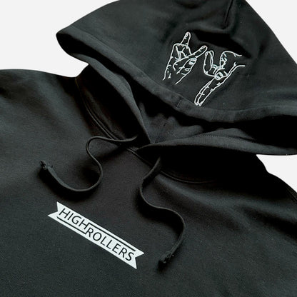 High Rollers - Gang Logo Hoodie - Black/White