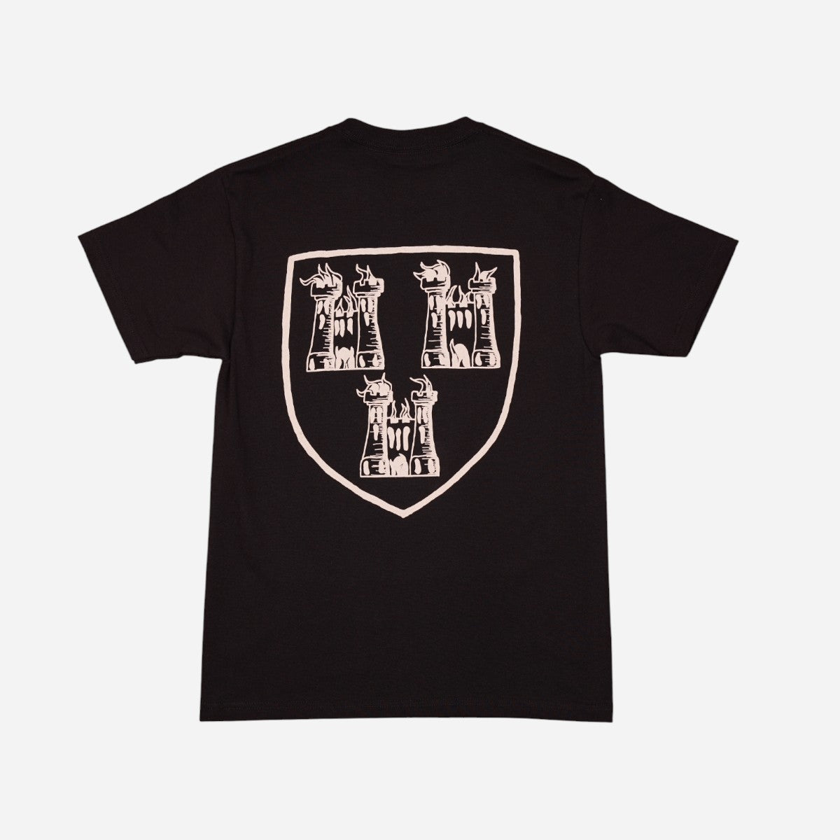 High Rollers - Coat of Arms Ribbon Logo Tee - Black Stout/Cream