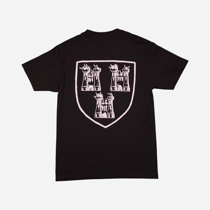 High Rollers - Coat of Arms Ribbon Logo Tee - Black/Pink Foam