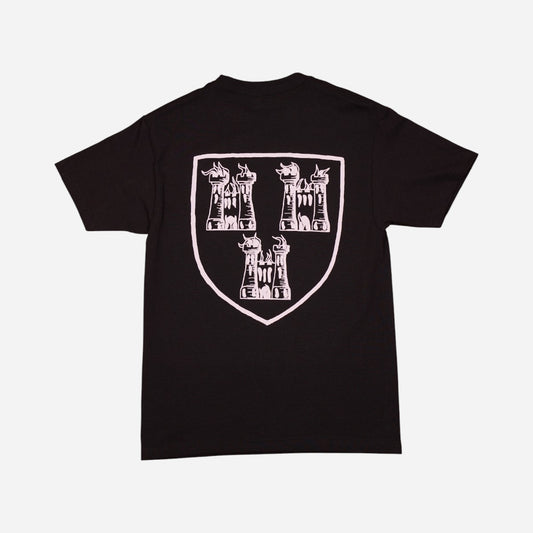 High Rollers - Coat of Arms Ribbon Logo Tee - Black/Pink Foam