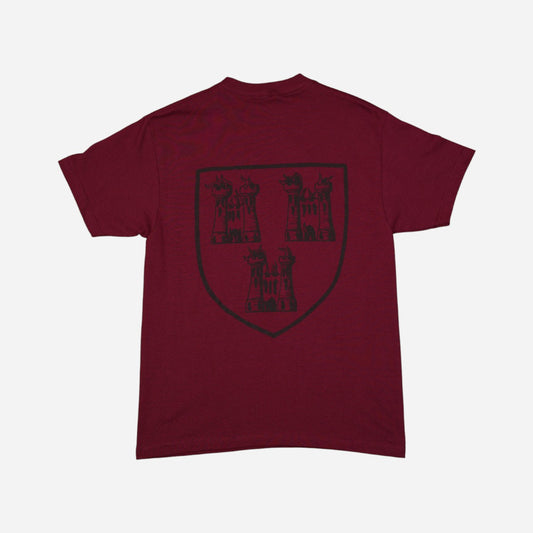High Rollers - Coat of Arms Ribbon Logo Tee - Burgundy/Black