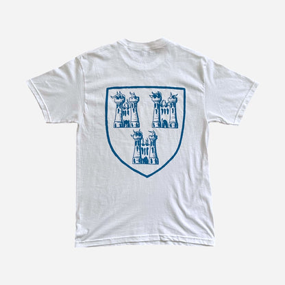 High Rollers - Coat of Arms Ribbon Logo Tee - White/Ink Blue