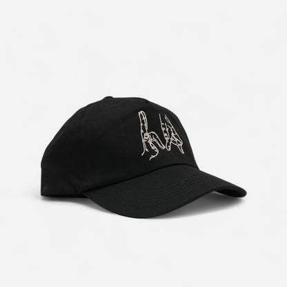High Rollers - Gang Sign 5 Panel Cap - Black Stout/Cream