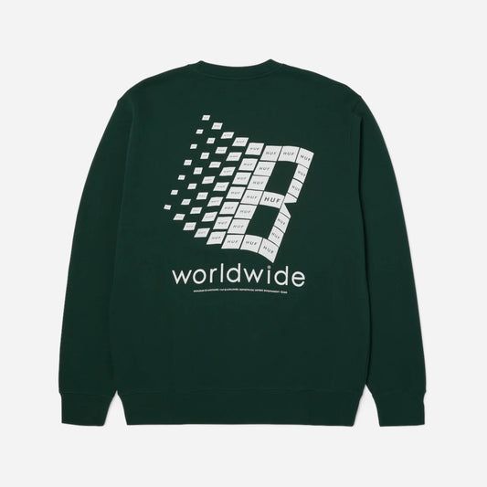 HUF x Bronze 56K - B Logo Crewneck - Forest Green