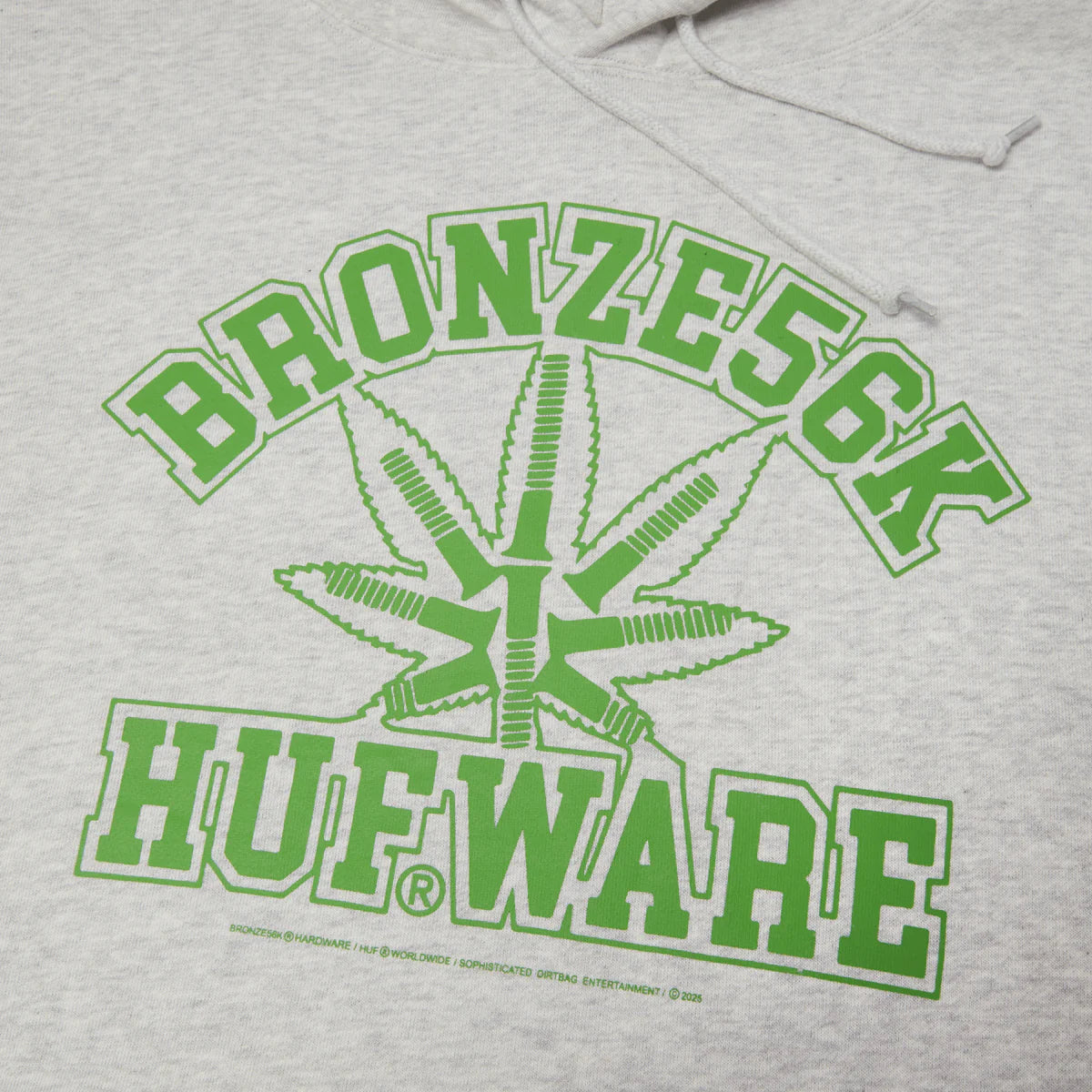 HUF X Bronze 56K - Plantware Hoodie - Ash Grey/Green