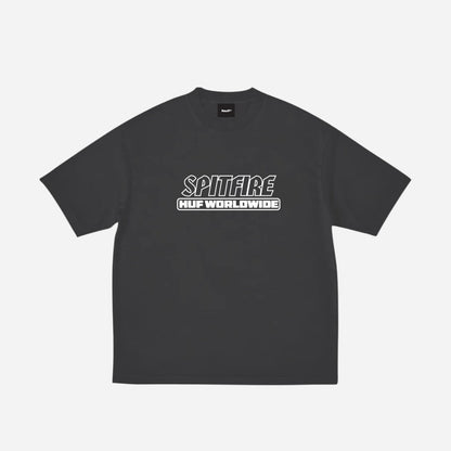 HUF x Spitfire - Burn Heavyweight Tee - Washed Black