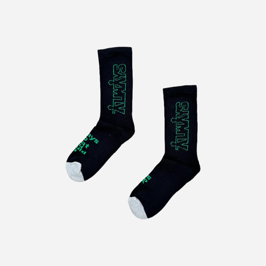 Always - Human Sock - Black/Green