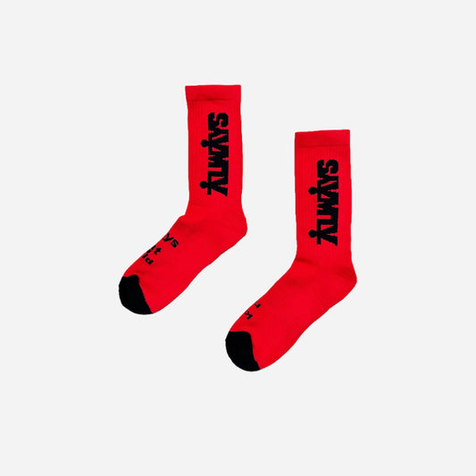 Always - Human Sock - Red/White
