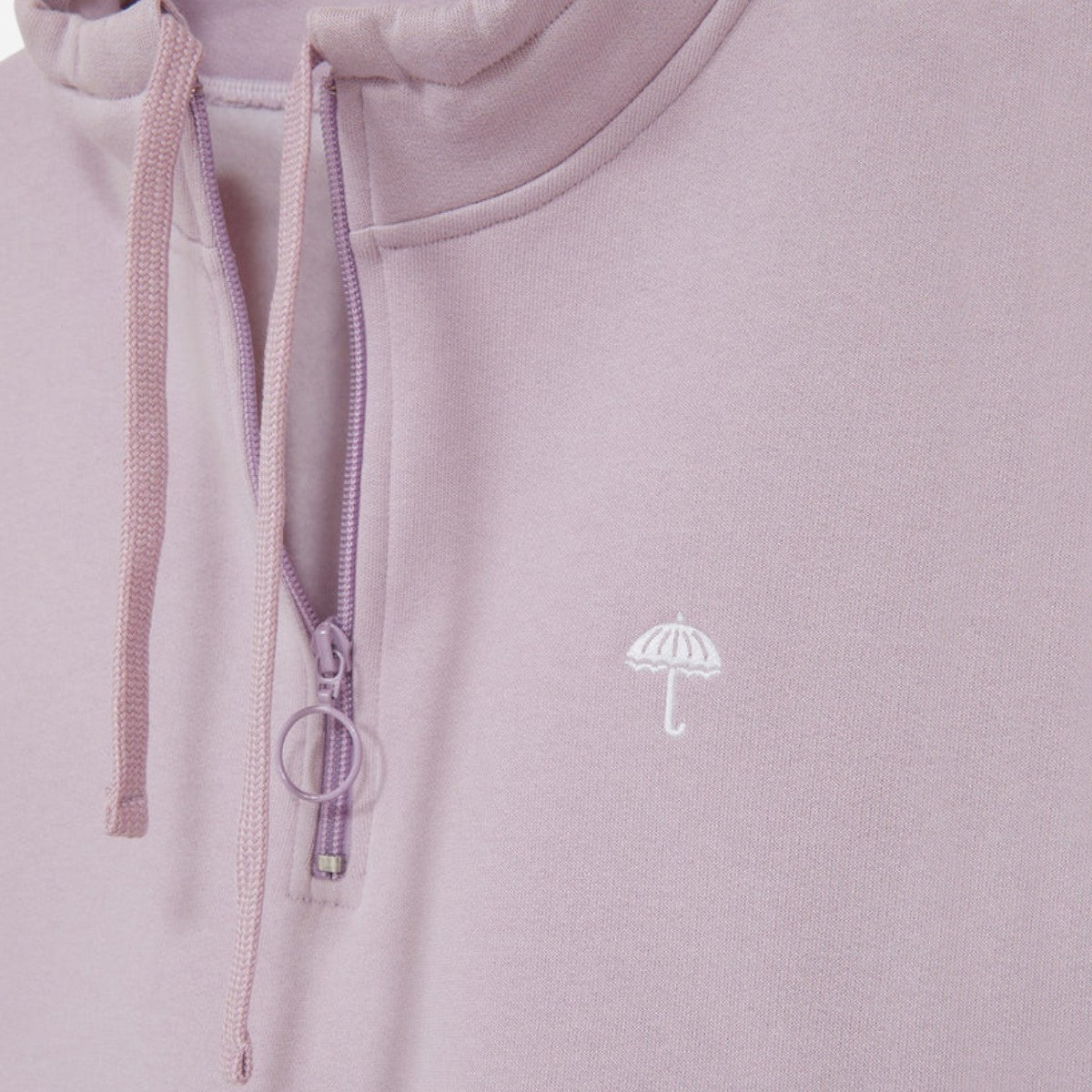 Hélas - Classic Embroidered Quarter Zip - Light Purple