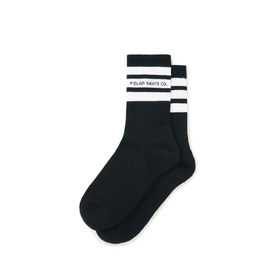 Polar - Fat Stripe Rib Socks - Black