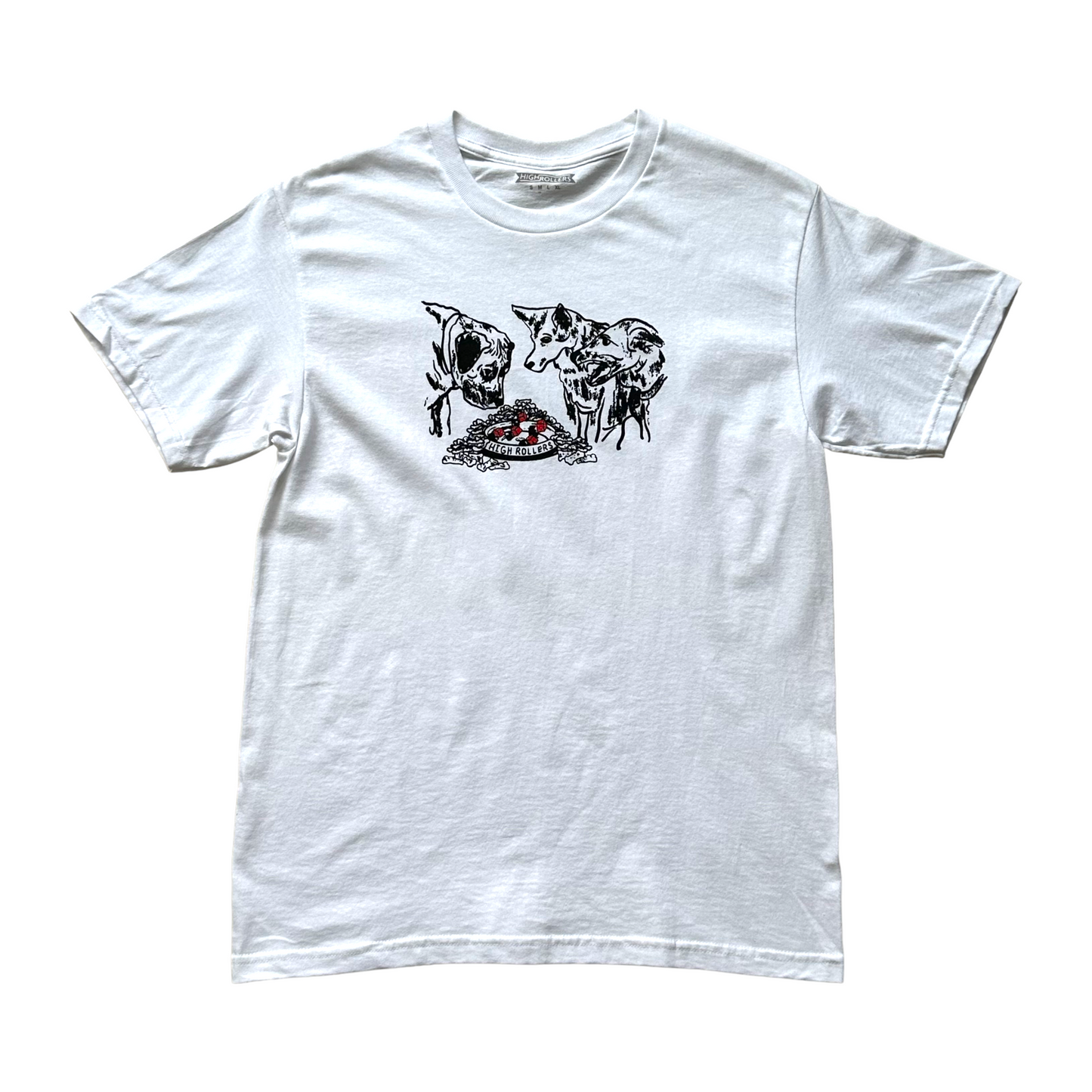 High Rollers - Doggie Dice Tee - White/Black