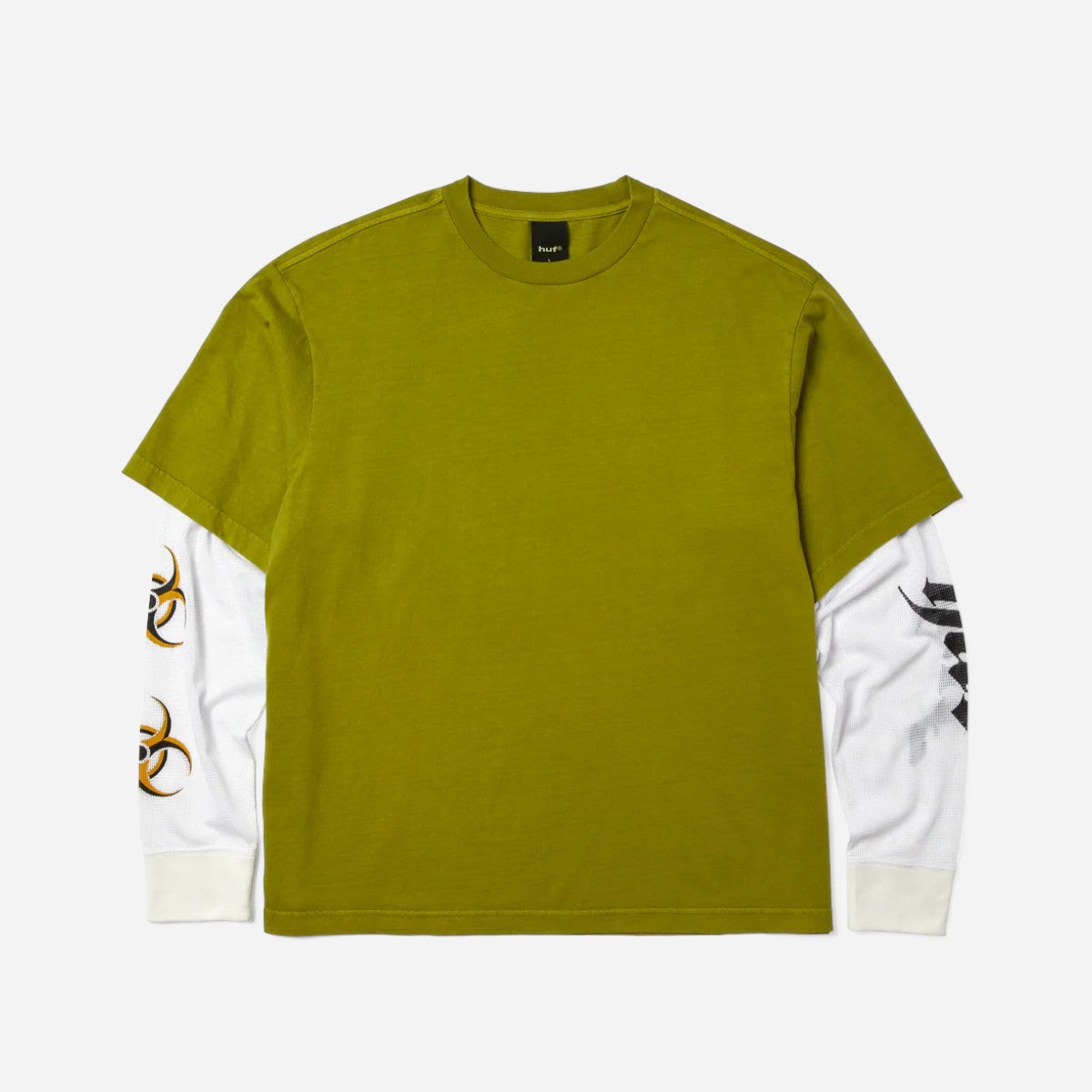 HUF - Leon Long Sleeve Double layer Tee - Acid Green