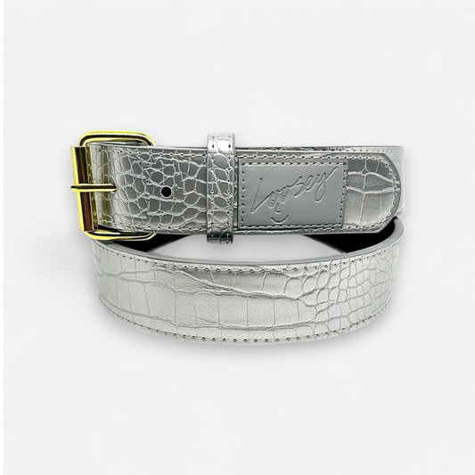 Loosey - Silver Croc Skin Belt