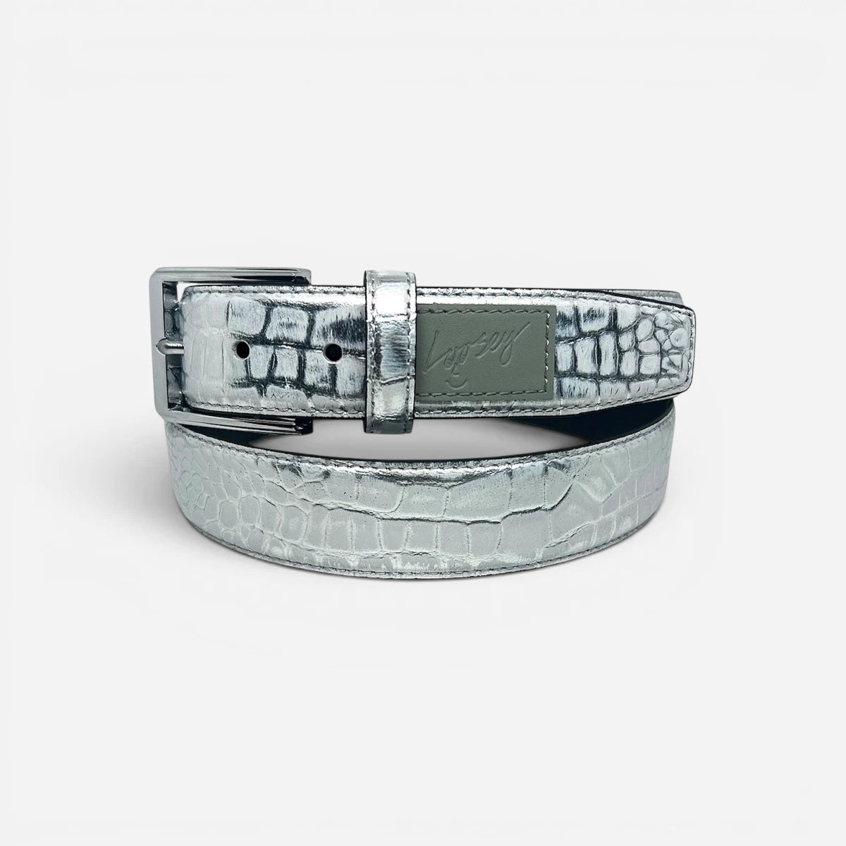 Loosey - Premium Croc Belt - Silver Surfer