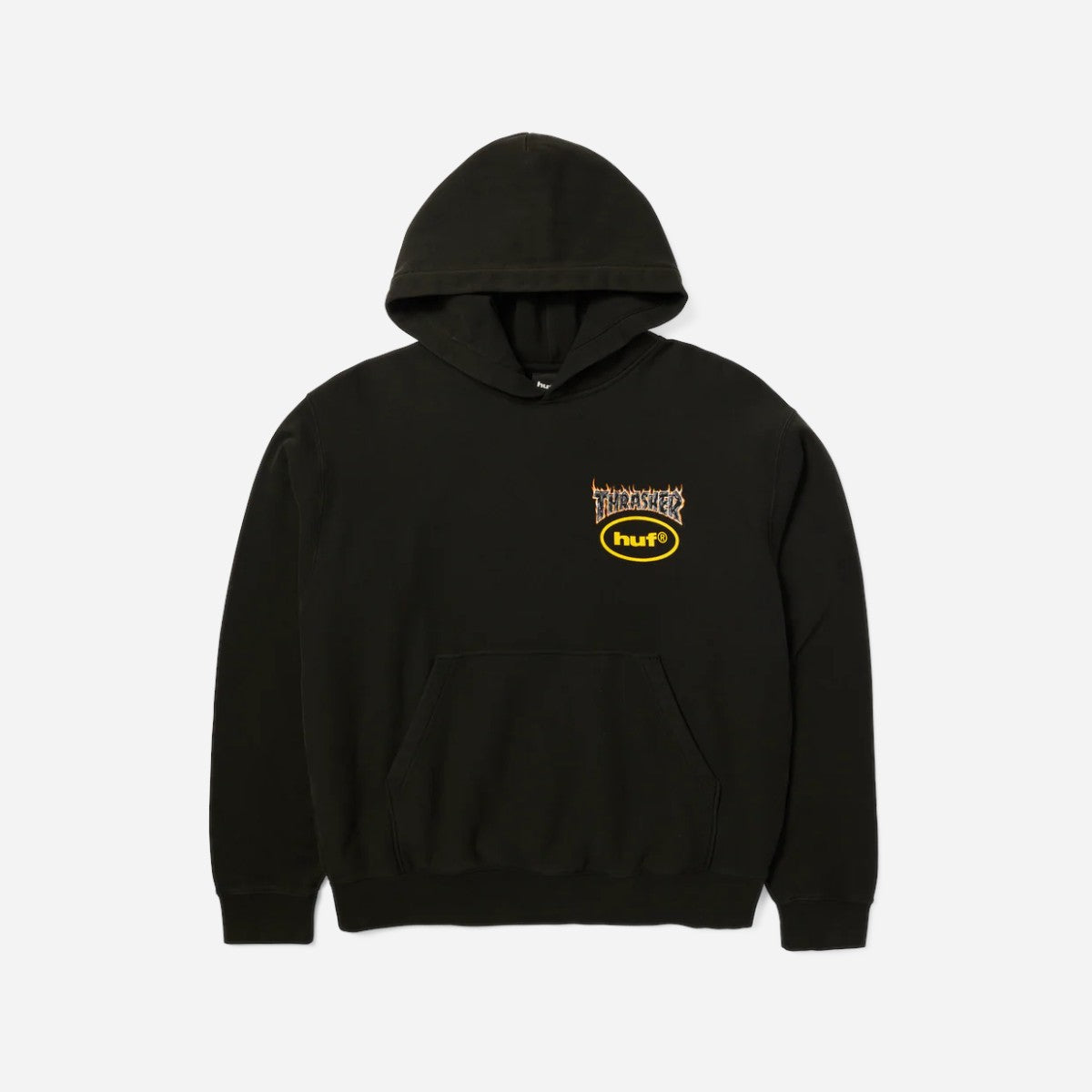 HUF x Thrasher - Meltdown Heavyweight Hoodie - Washed Black