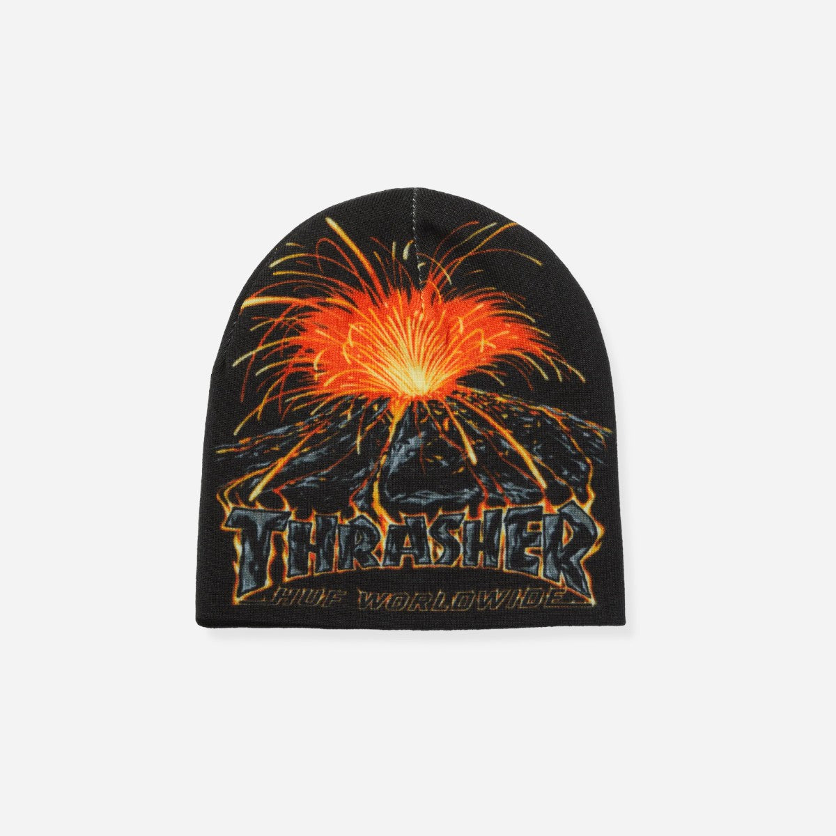 HUF x Thrasher - Meltdown Reversible Beanie - Black