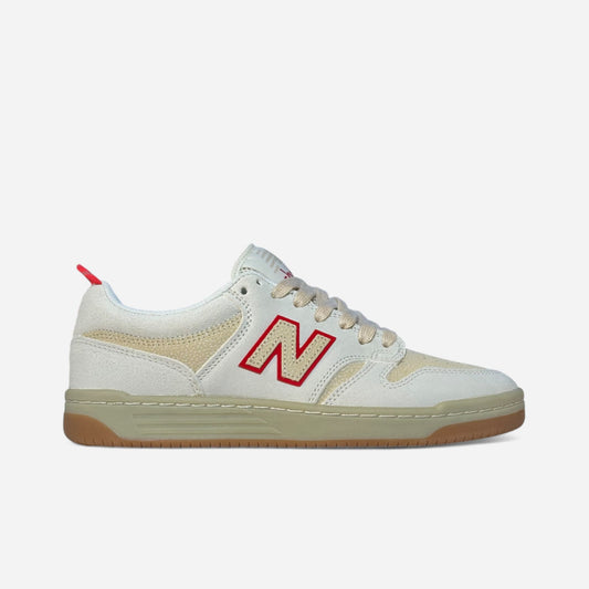 New Balance Numeric X Chocolate - 480 Shoes - Sea Salt/Red