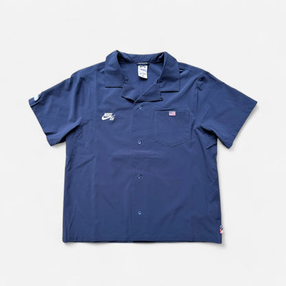 Nike SB - Shortsleeve Button Up USA Shirt - Obsidian/White