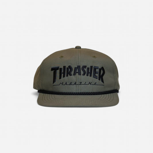 Thrasher - Rope Snapback Cap - Olive/Black