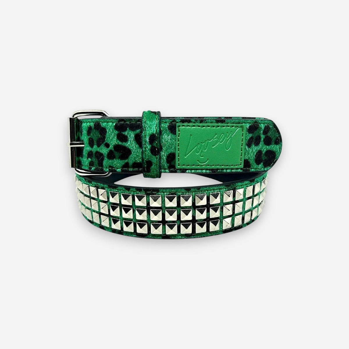 Loosey - Studded Cheetah Belt - Green