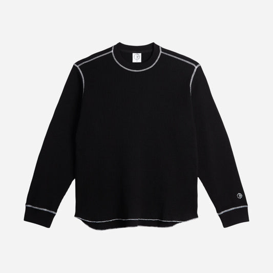 Polar - Dylan Longsleeve Waffle Tee - Black/White